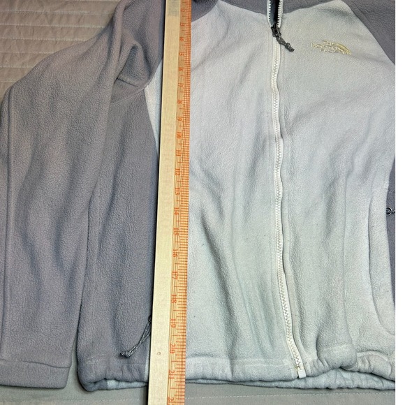 The North Face Womens Full Zip Fleece Jacket Grey Cream Colorblock Size Small - Picture 8 of 10